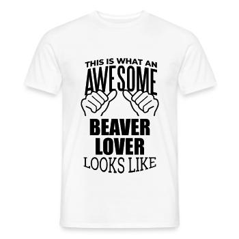 Castor - T-shirt homme - blanc - Devant - AI Model Male 178 dark (178cm)