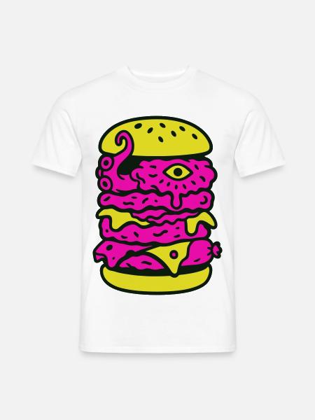 Monsterburger im Pop-Art Stil - Männer T-Shirt - Weiß
