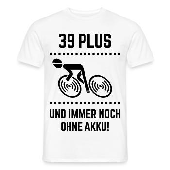 39 Plus – still without battery! Bicycle Road Bike B - Men's T-Shirt - white - Front - AI Model Male 178 dark (178cm)