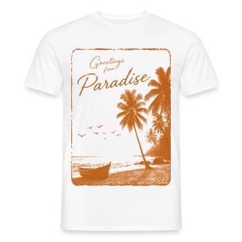 Grüße aus dem Paradies - Männer T-Shirt - Weiß - Vorne - AI Model Male 178 dark (178cm)