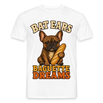Bat Ears Frenchie Baguette Träume - Männer T-Shirt - Weiß - Vorne - AI Model Male 178 dark (178cm)
