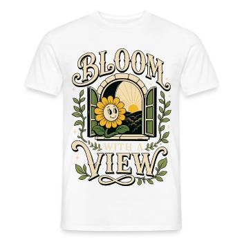 Bloom With a View Sunflower - Men's T-Shirt - white - Front - AI Model Male 178 dark (178cm)