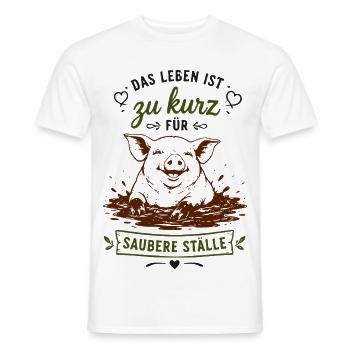 Zu kurz für Saubere Ställe - Männer T-Shirt - Weiß - Vorne - AI Model Male 178 dark (178cm)