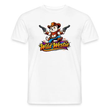 Wild Westie Cowboy Design (Design Original) - T-shirt homme - blanc - Devant - AI Model Male 178 dark (178cm)