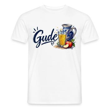 Gude – Hessenliebe mit Bembel & Geripptem - Männer T-Shirt - Weiß - Vorne - AI Model Male 178 dark (178cm)