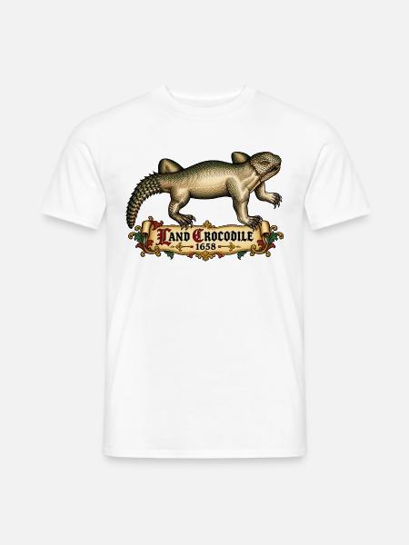 Landkrokodil - Männer T-Shirt - Weiß