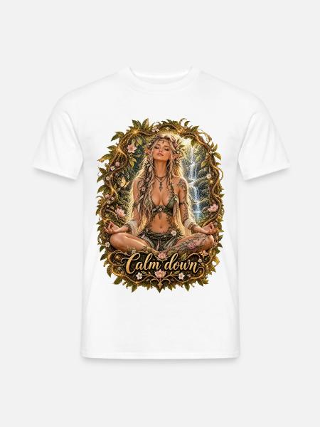 Beruhigende Waldelfe Meditation - Männer T-Shirt - Weiß