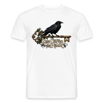 Rabe auf Schlüssel zum Garten der Nacht - Männer T-Shirt - Weiß - Vorne - AI Model Male 178 dark (178cm)