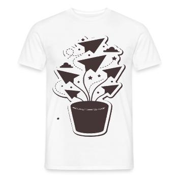 Papierflug-Pflanzenzauber - Männer T-Shirt - Weiß - Vorne - AI Model Male 178 dark (178cm)