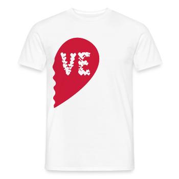 Love Valentinstag Herz Paare Partnerlook Liebe - Männer T-Shirt - Weiß - Vorne - AI Model Male 178 dark (178cm)