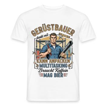 The Scaffolding Builder - Men's T-Shirt - white - Front - AI Model Male 178 dark (178cm)