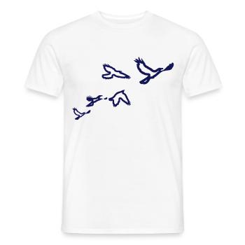 5 Voegel (1 color) - Männer T-Shirt - Weiß - Vorne - AI Model Male 178 dark (178cm)