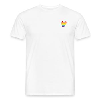 Cœur arc-en-ciel - T-shirt homme - blanc - Devant - AI Model Male 178 dark (178cm)