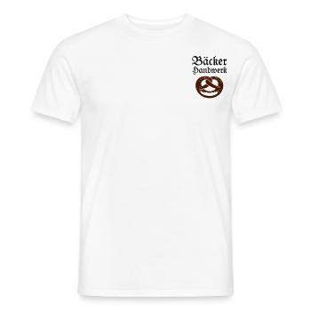 Artisan bakery pretzel logo Zunftzeichen images - Men's T-Shirt - white - Front - AI Model Male 178 dark (178cm)