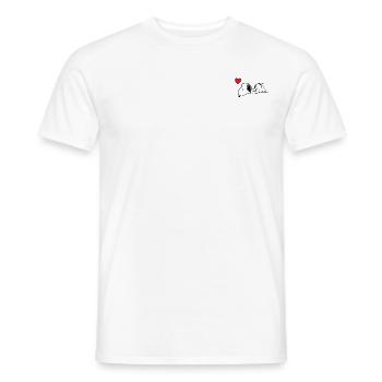 Peanuts Snoopy cœur motif poitrine - T-shirt homme - blanc - Devant - AI Model Male 178 dark (178cm)