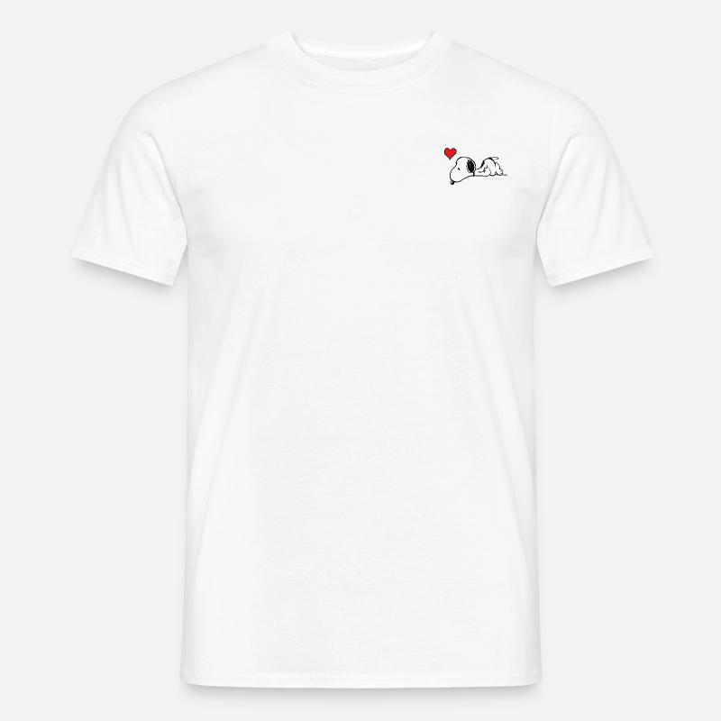 Peanuts Snoopy Cuore Chest Motif - T-shirt uomo - bianco
