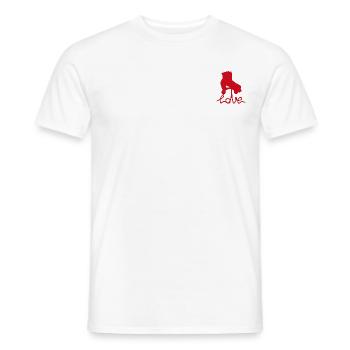 Roller love - T-shirt homme - blanc - Devant - AI Model Male 178 dark (178cm)