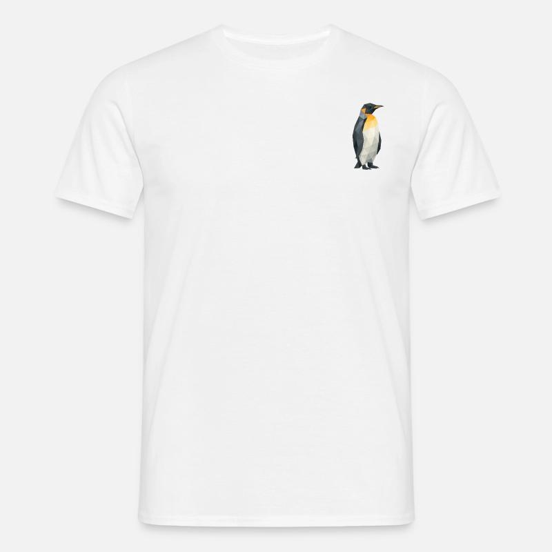 Polygon Pinguin - Männer T-Shirt - Weiß
