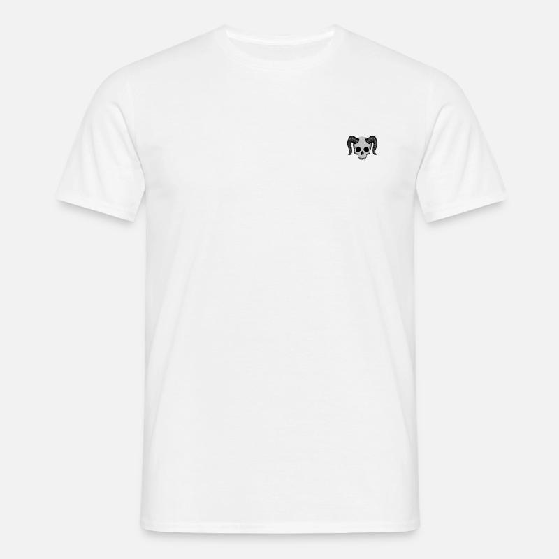 Dämon - Halbschädel - Männer T-Shirt - Weiß