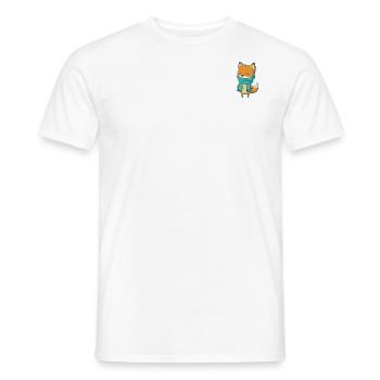 Renard avec foulard - T-shirt homme - blanc - Devant - AI Model Male 178 dark (178cm)