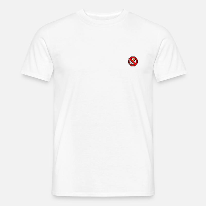 Pixel Zigarette "nicht rauchen" Zeichen - Männer T-Shirt - Weiß