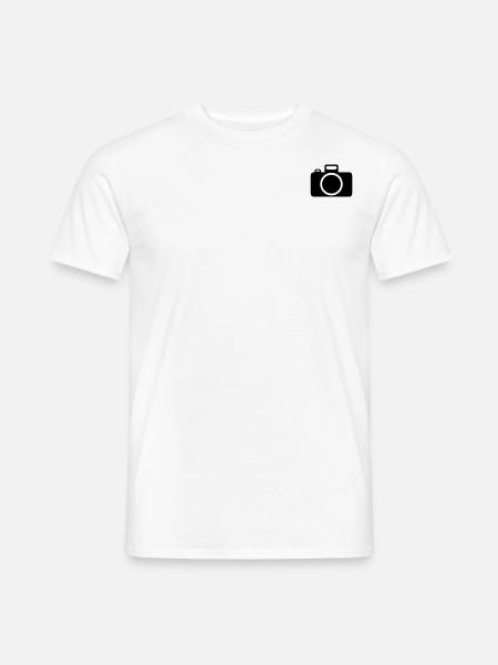 DSLR Foto Kamera Objektiv Icon Zeichen Symbol - Männer T-Shirt - Weiß
