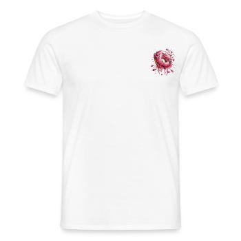 Pink frosted sprinkled donut - Men's T-Shirt - white - Front - AI Model Male 178 dark (178cm)