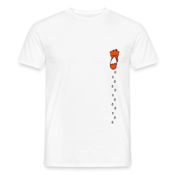 Fox with tracks - Men's T-Shirt - white - Front - AI Model Male 178 dark (178cm)