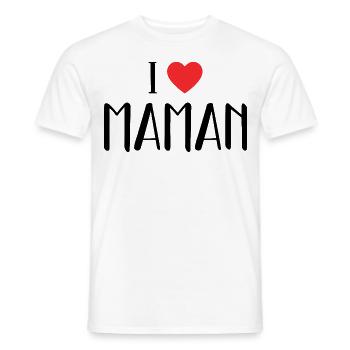 I Love Maman ! - T-shirt homme - blanc - Devant - AI Model Male 178 dark (178cm)