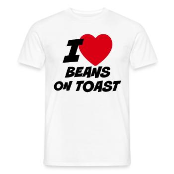 I Love Beans on Toast - Men's T-Shirt - white - Front - AI Model Male 178 dark (178cm)