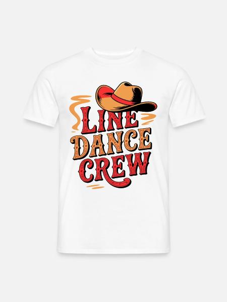 Linedance Crew Line Dance Mannschaft - Männer T-Shirt - Weiß