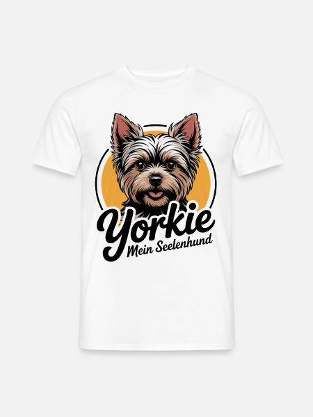 Yorkie Yorkshire Terrier mein Spirit Seelenhund - Männer T-Shirt - Weiß