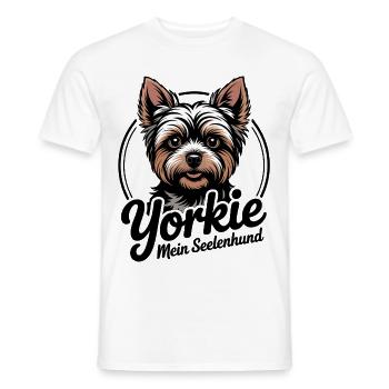 Yorkie Yorkshire Terrier mein Spirit Seelenhund - Männer T-Shirt - Weiß - Vorne - AI Model Male 178 dark (178cm)