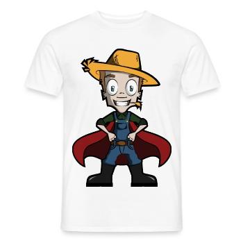 Laughing farmer - Men's T-Shirt - white - Front - AI Model Male 178 dark (178cm)