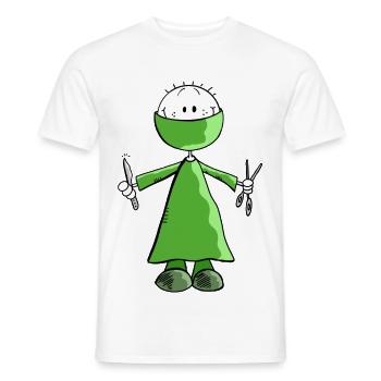 Green Surgeon Stick Figure - Surgery - Surgery - Men's T-Shirt - white - Front - AI Model Male 178 dark (178cm)