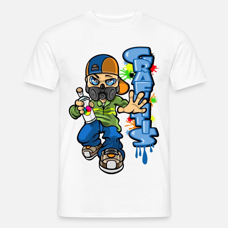 B-Boy und Graffiti - Männer T-Shirt - Weiß