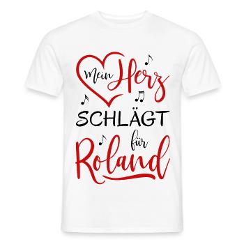 Mon cœur bat pour Roland - T-shirt homme - blanc - Devant - AI Model Male 178 dark (178cm)