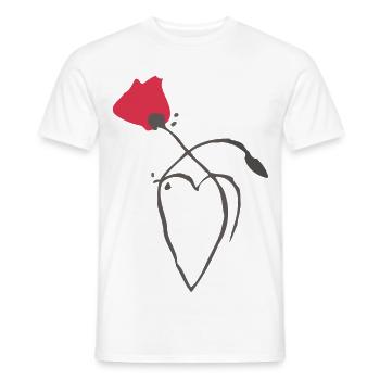 Mohn und Herz - Männer T-Shirt - Weiß - Vorne - AI Model Male 178 dark (178cm)