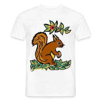 EC Squirrel I Animal I Holiday I Gift - Men's T-Shirt - white - Front - AI Model Male 178 dark (178cm)