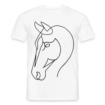 Sketch of the black horse - Men's T-Shirt - white - Front - AI Model Male 178 dark (178cm)