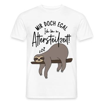 Faultier Mir doch egal Ich bin in Altersteilzeit - Männer T-Shirt - Weiß - Vorne - AI Model Male 178 dark (178cm)