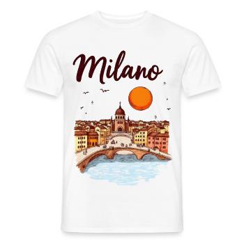 Milan Skyline – la métropole italienne de la mode et du design - T-shirt homme - blanc - Devant - AI Model Male 178 dark (178cm)