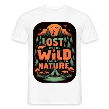 Lost in the Wild Nature Camping - Männer T-Shirt - Weiß - Vorne - AI Model Male 178 dark (178cm)