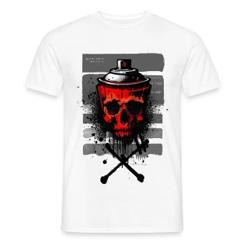 Rotes städtisches Schädelspray - Männer T-Shirt - Weiß - Vorne - AI Model Male 178 dark (178cm)