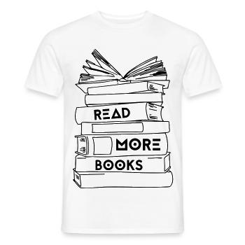 Read More Books - Colour - Men's T-Shirt - white - Front - AI Model Male 178 dark (178cm)