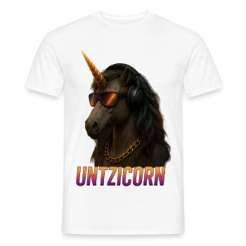 Techno Raver Untzicorn Design for EDM Fans - Men's T-Shirt - white - Front - AI Model Male 178 dark (178cm)