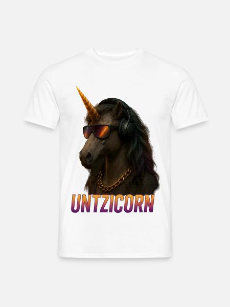 Techno Raver Untzicorn Design for EDM Fans - Men's T-Shirt - white