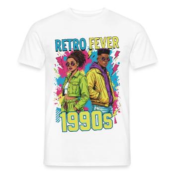 90s 90s Music Colorful Party Carnival Costume - Men's T-Shirt - white - Front - AI Model Male 178 dark (178cm)