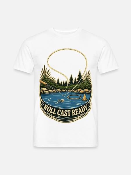 ROLL CAST READY - Männer T-Shirt - Weiß