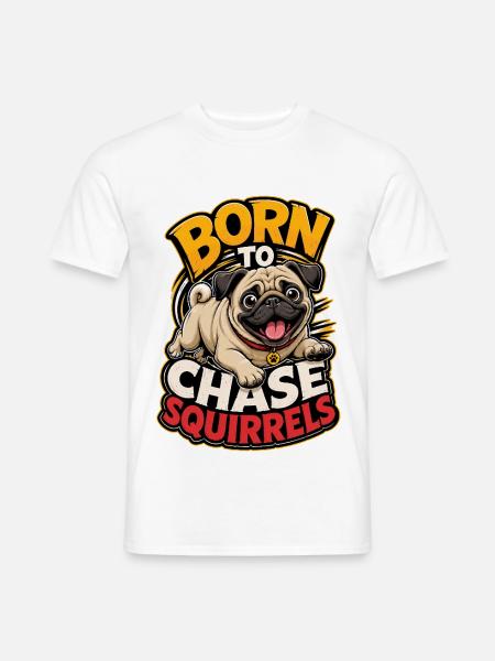 Mops - Männer T-Shirt - Weiß